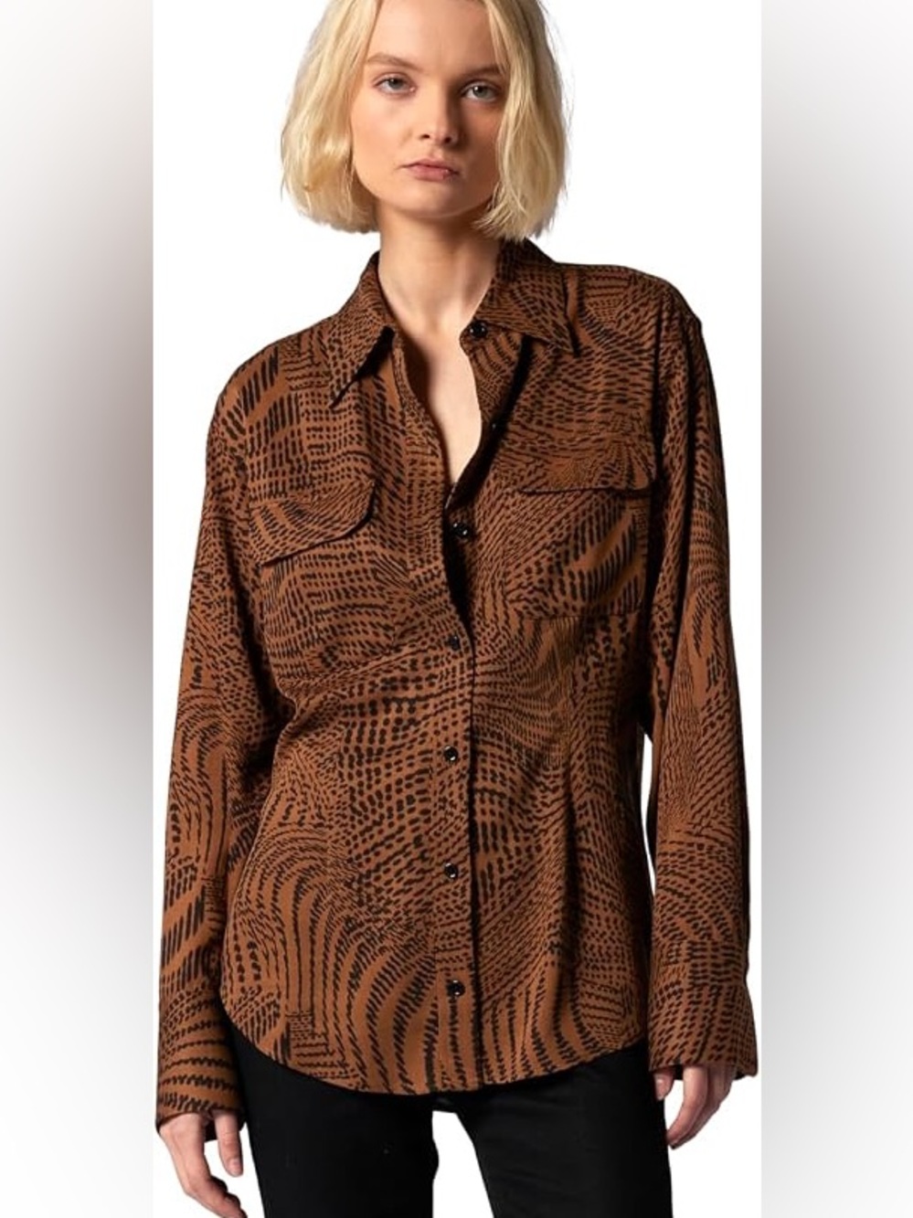 NWT Equipment Femme Emperador Patterned Button-Down Shirt size 6